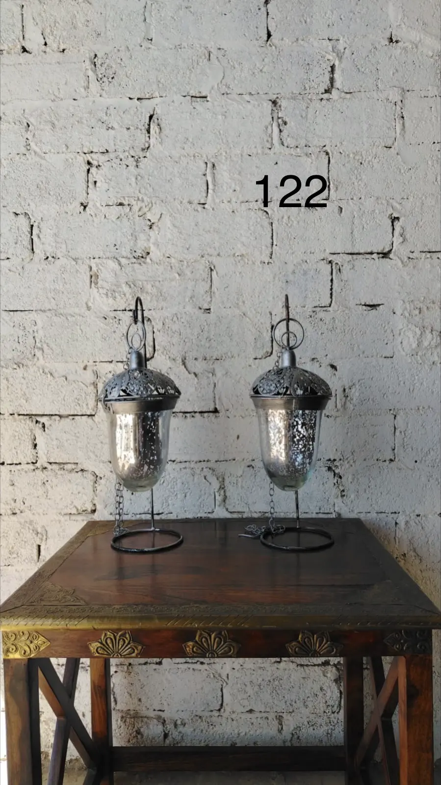 Silver Hanging Candle Holder Set