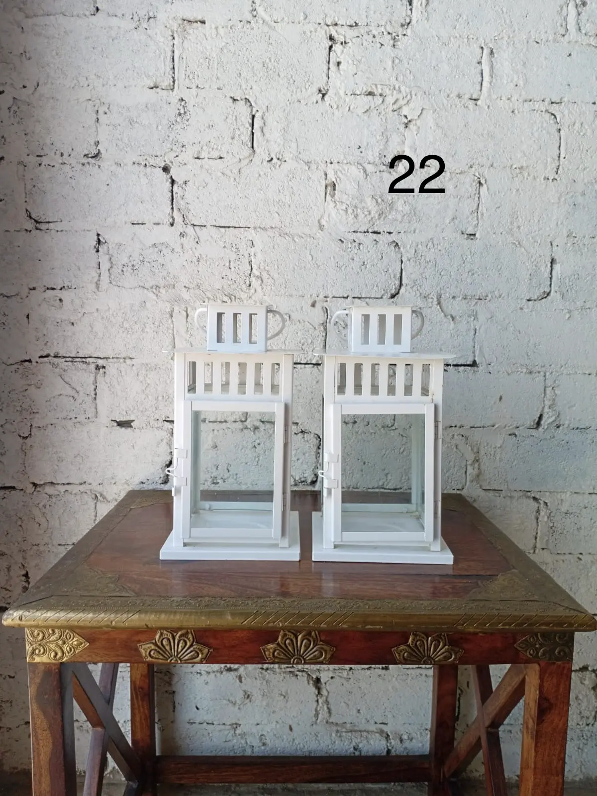 White Dune Lantern Pair