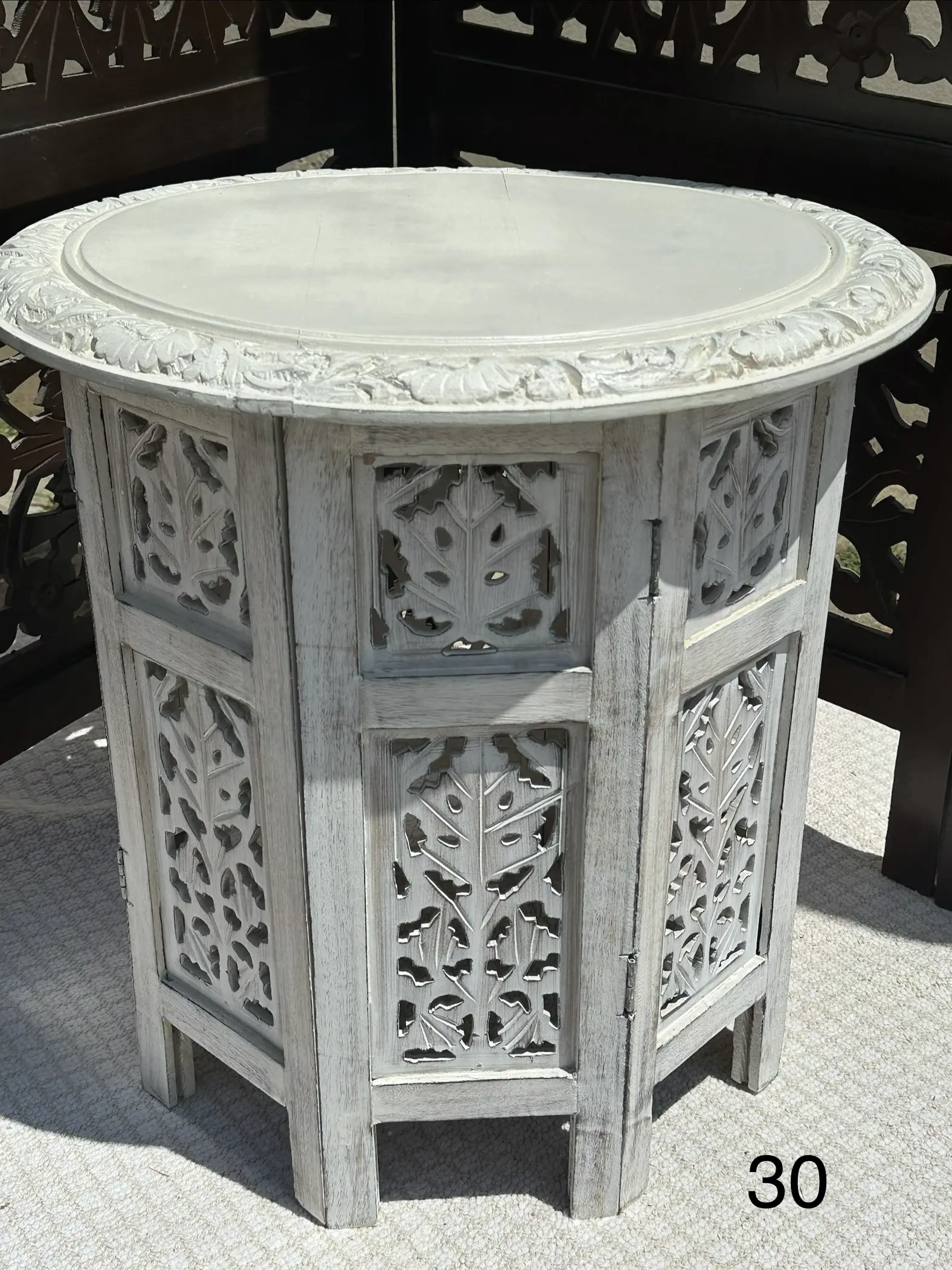 Coastal Carved Round Table