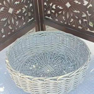 Sandy Round Wooden Basket
